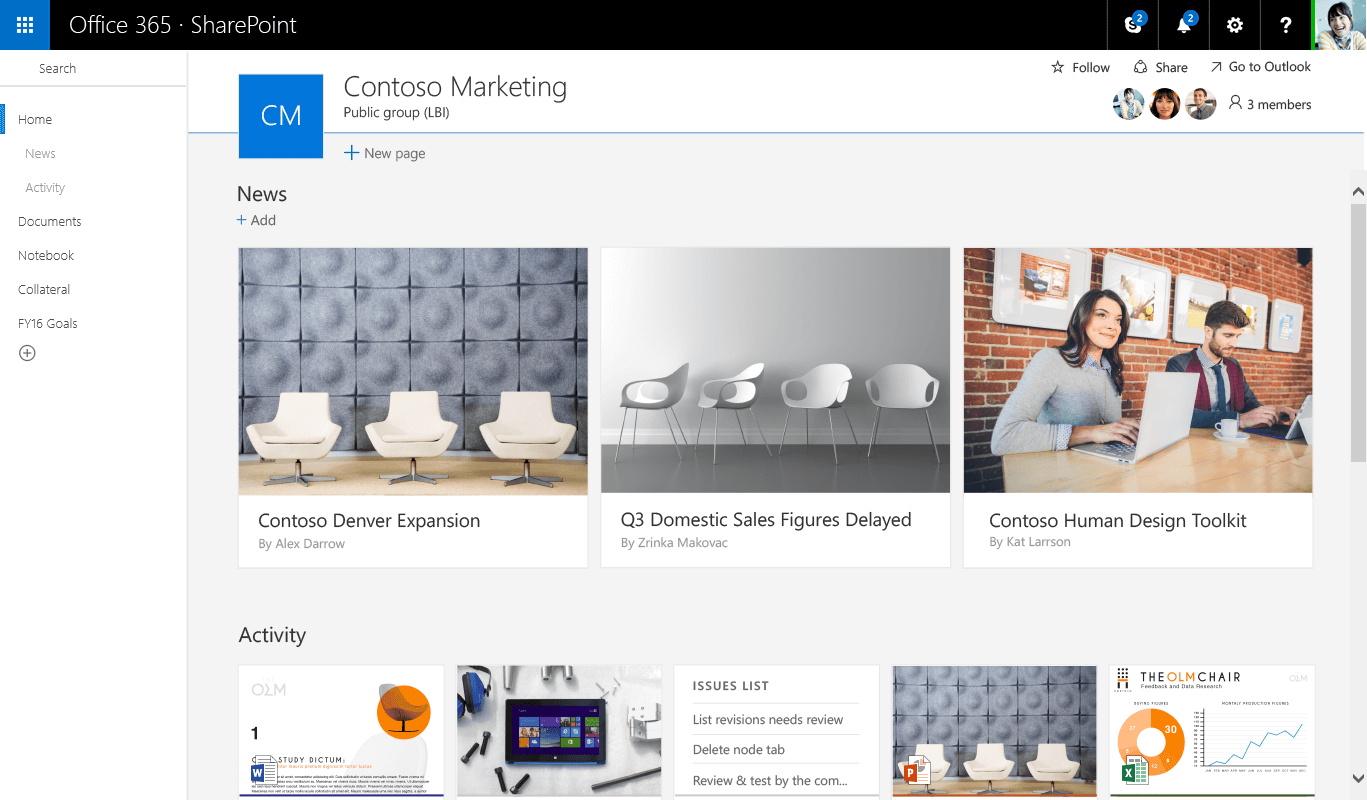 Office365 & SharePoint Intranet News