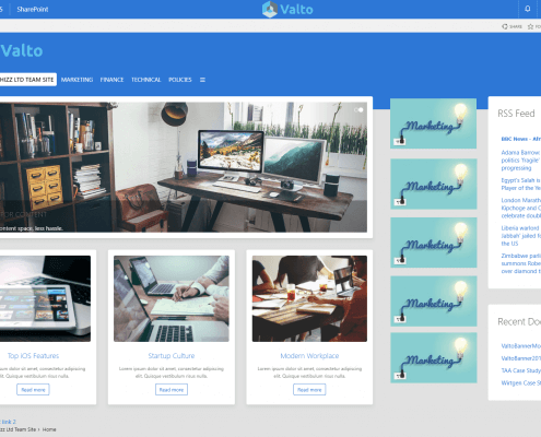 Microsoft Sharepoint Dashboard from Microsoft Partner Valto