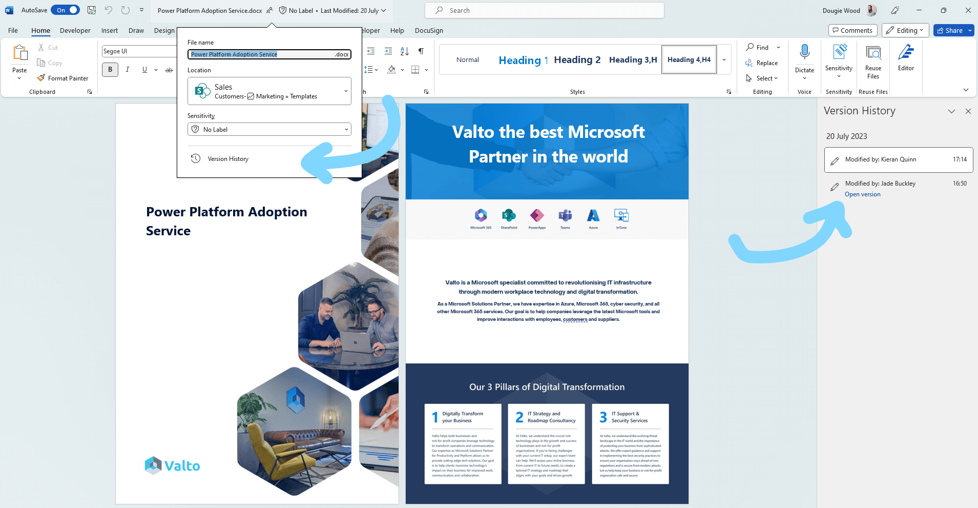 SharePoint Version Histroy in Word SharePoint Version Histroy in Word