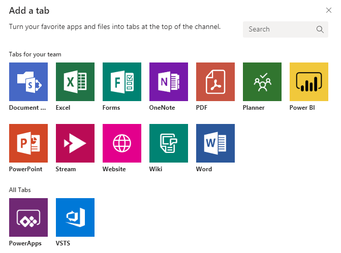 Add tabs in microsoft teams to find things easily