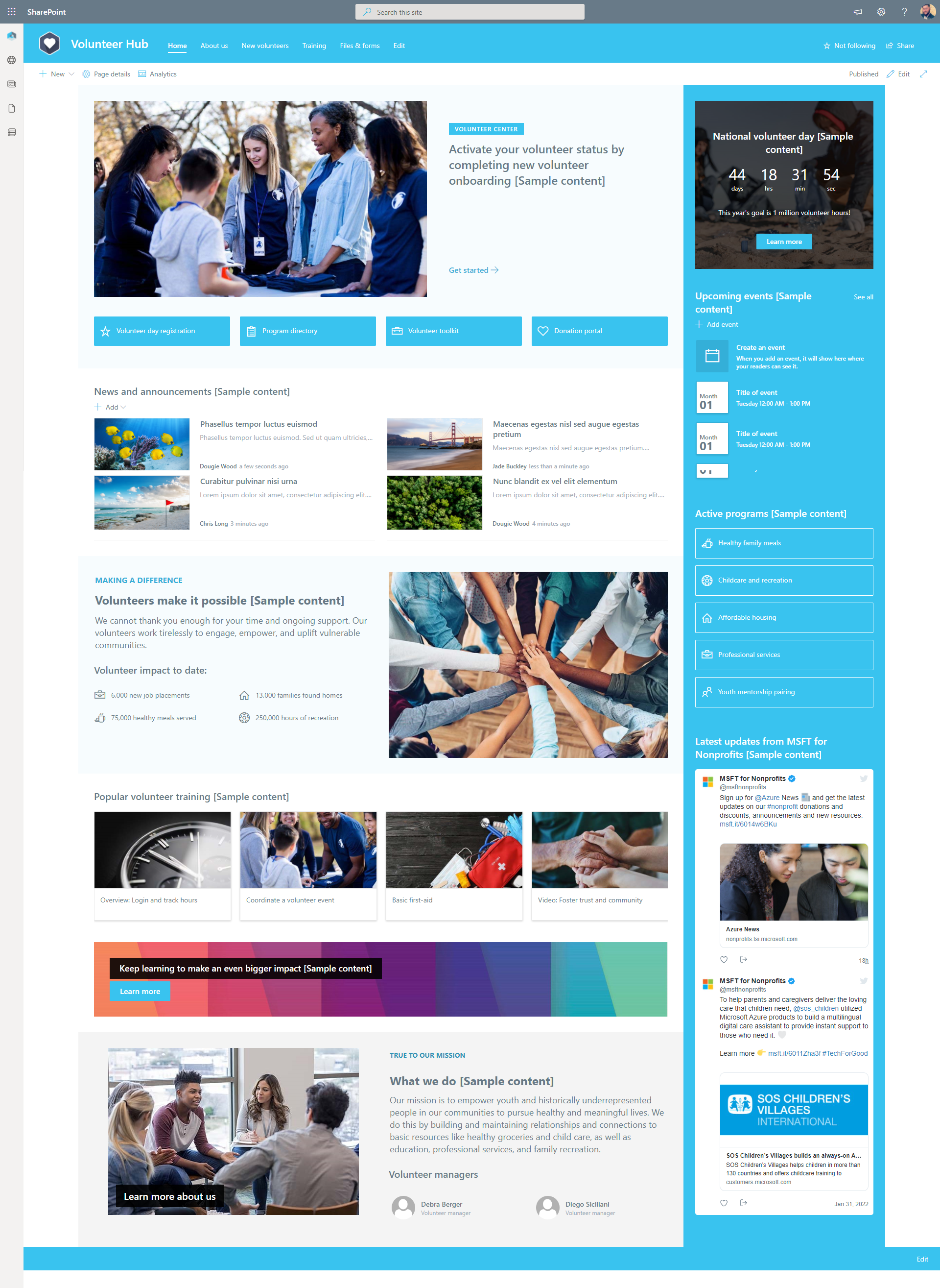 SharePoint Volunteer Portal