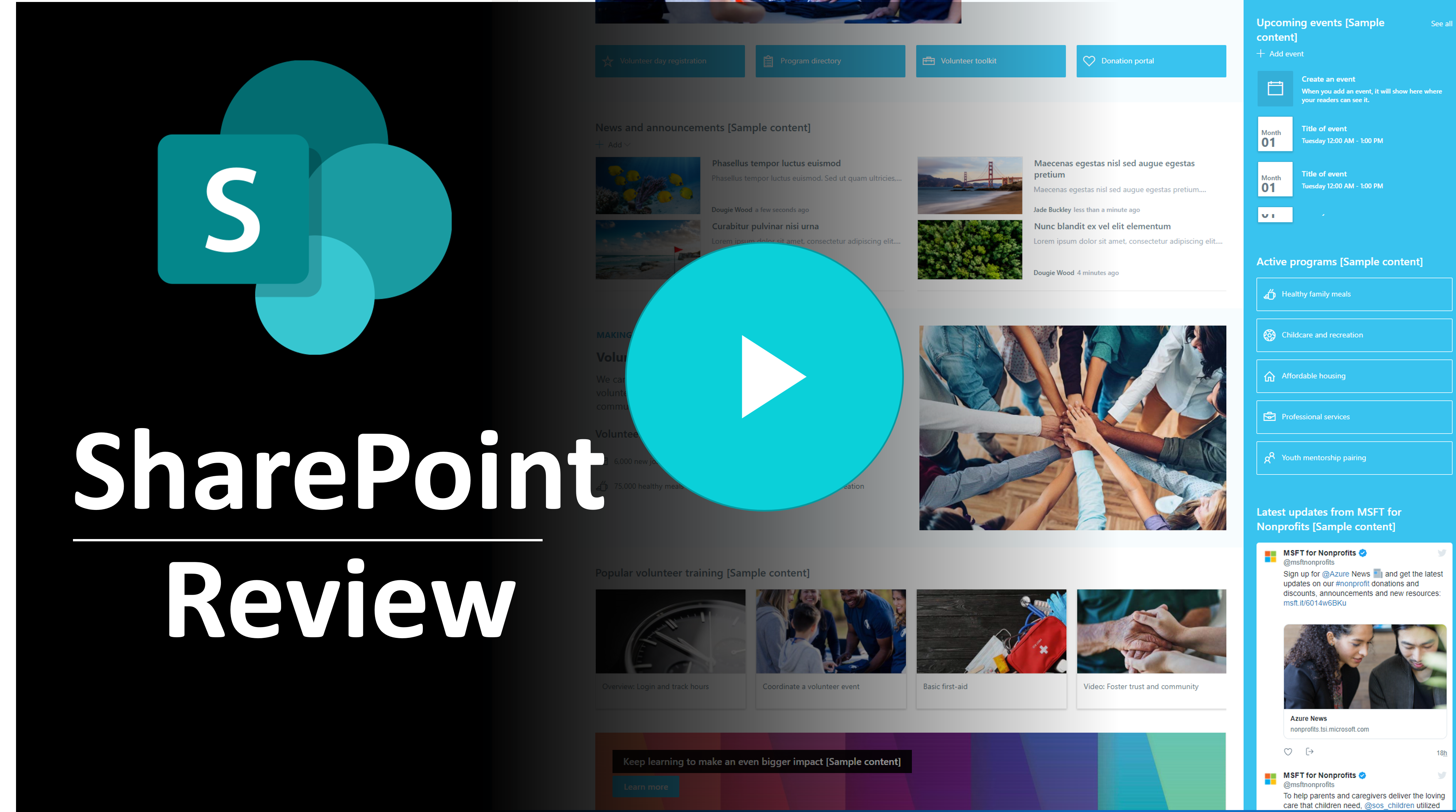 Screenshot of a youtube video for SharePoint reviewsScreenshot of a youtube video for SharePoint reviews