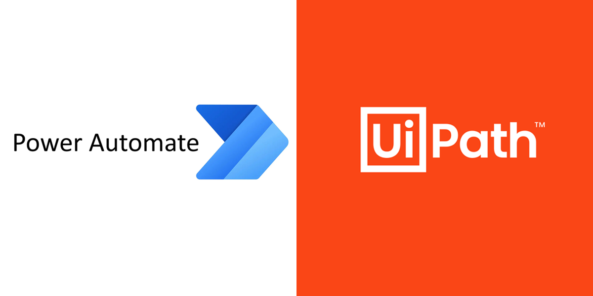 Power Automate and UiPath logos
