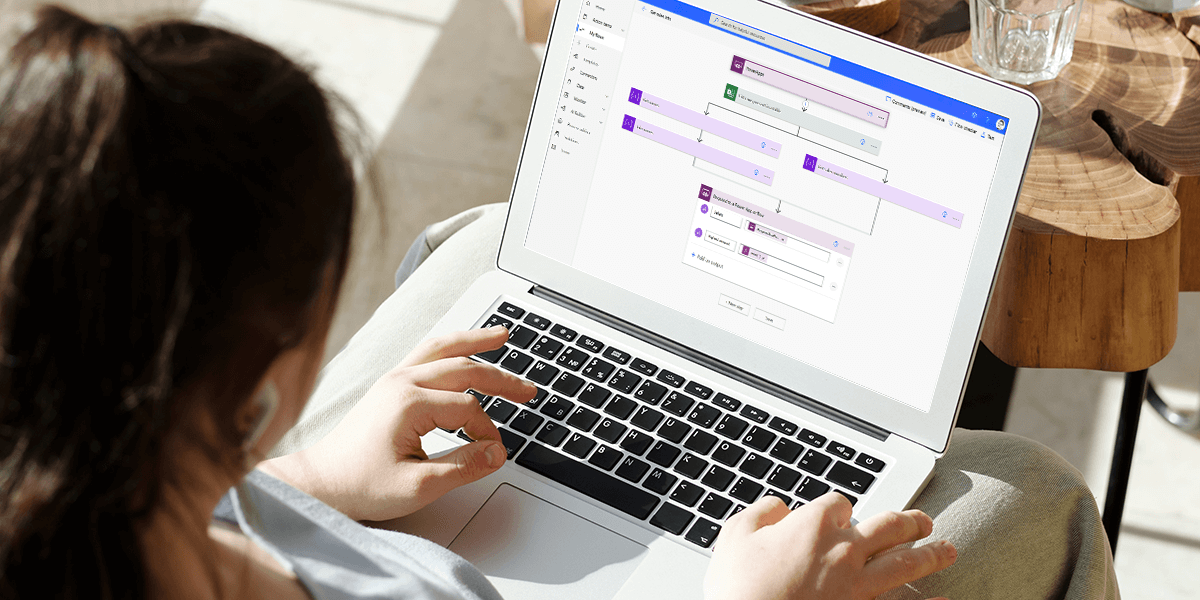 Image of power automate flow on a screen