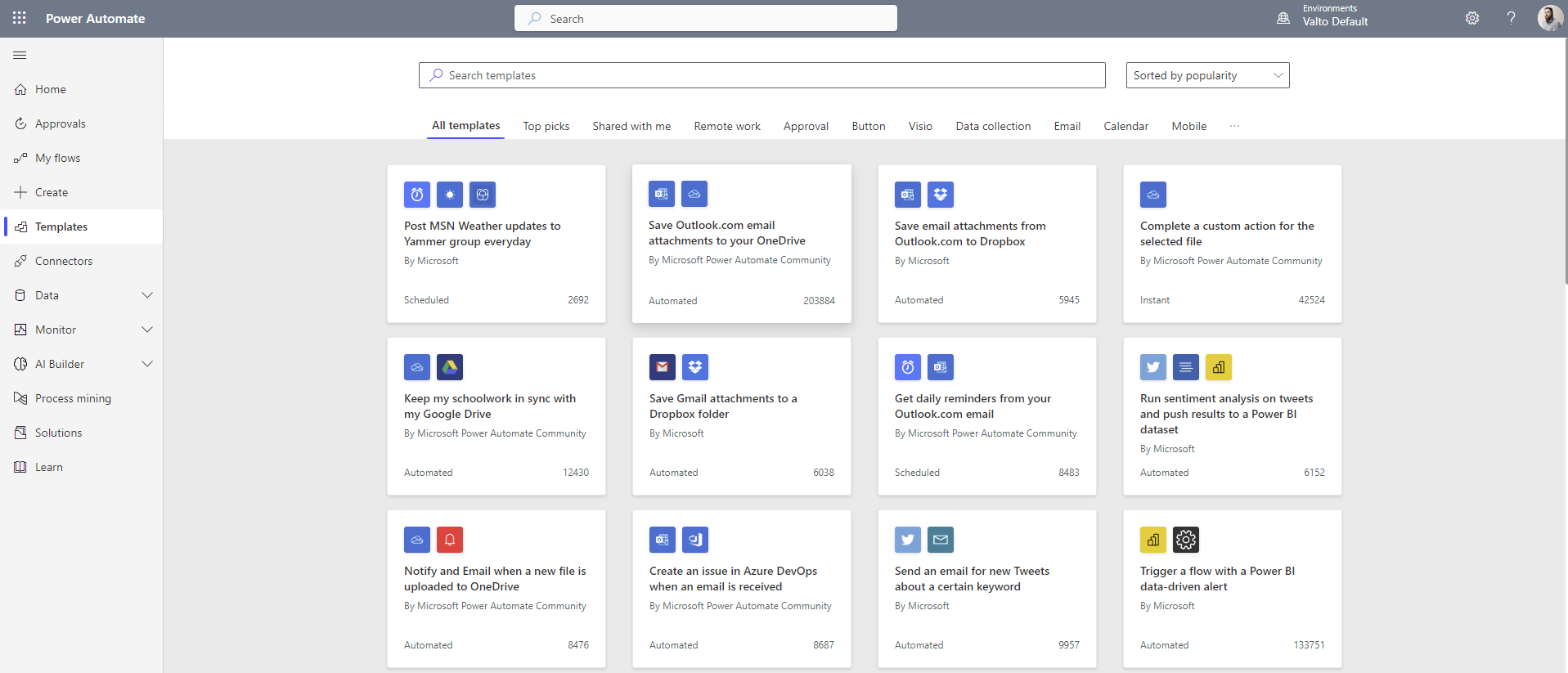 Power Automate Examples of Templates