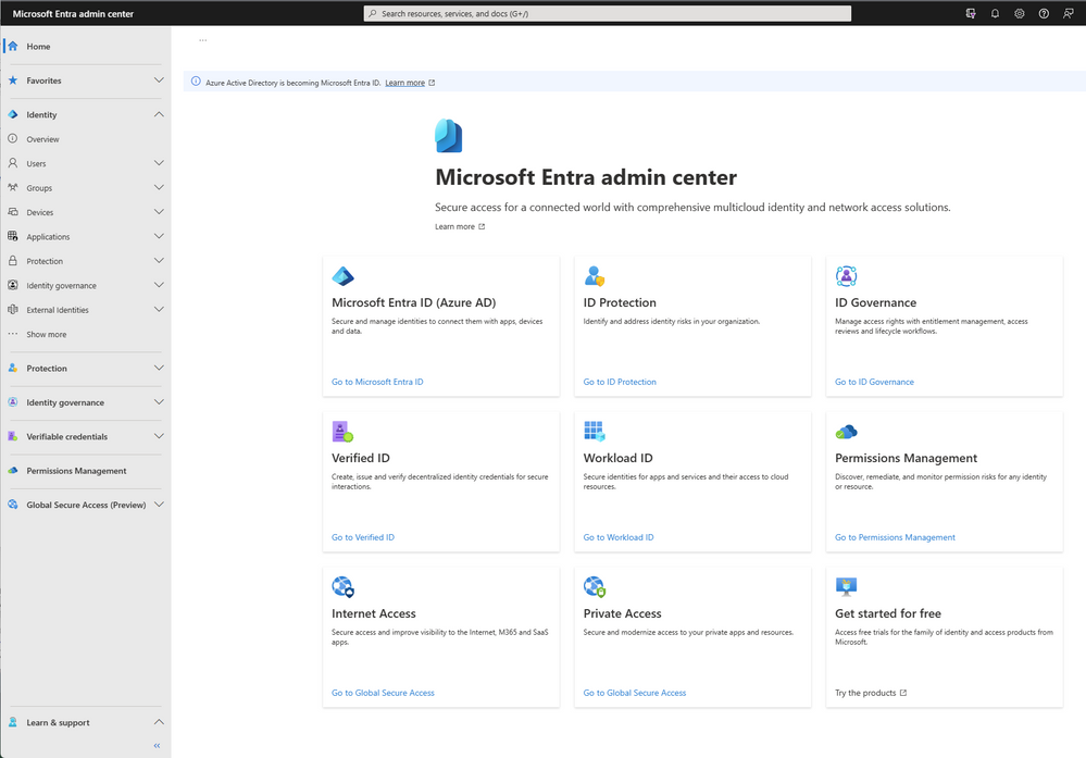 Microsoft entra id formerly known as azure ad admin centre