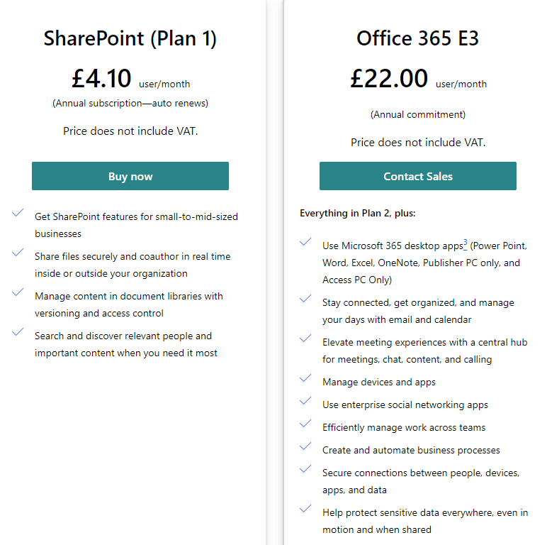 sharepoint pricing