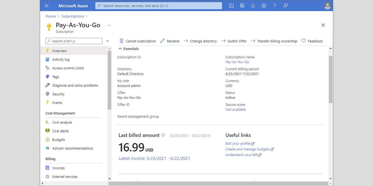Microsoft Azure Subscription Management